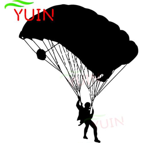 Funny Boy Extreme Parachute Sports Sticker Fashion Window Decoration PVC Waterproof Sunscreen Decal Black/White/Red/Laser/Silver