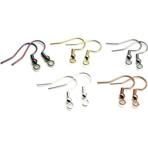 50pcs/lot 316 Stainless Steel Silver Earring Hooks Ear Wires Clasp Findings For DIY Jewelry Making Earring Accessories 19x19mm