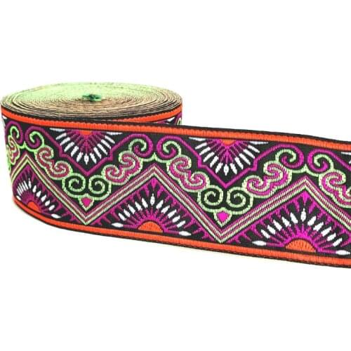 ZERZEEMOOY 2" 5CM 7YARD Ethnic Tribal India Boho DIY Gypsy Accessory Embroidery Fabric Lace Sewing Trim Jeans Dress Ribbon