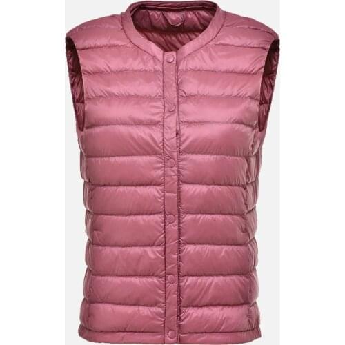 Womens Ultra Light Duck Down Vest Autumn Winter Warm Round Collar Sleeveless Coat 2019 Light Weight Korean All Match Thin Vests