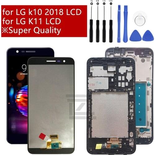 Super quality lcd for LG k10 2018 K11 LCD Display Touch Screen Digitizer Assembly for LG K10 2018 Pantalla with frame 5.3"