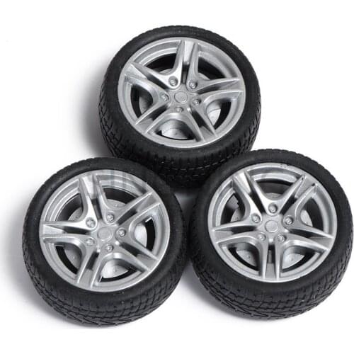 10pcs 48mm Plastic Rubber Tires Wheel 3mm for RC 10/1 Car Vehicle Toy Parts