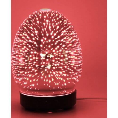 100ml Glass Aromatherapy Humidifier Aroma Essential Oil Diffuser Ultrasonic Humidifier with 7 color LED Light for Home Office