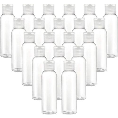 24pcs Travel Cosmetic Bottle Shampoo Empty Plastic Bottle Flip Cap Liquid Lotion Cream Bottle Small Bulk 50ML 60ML 100ML