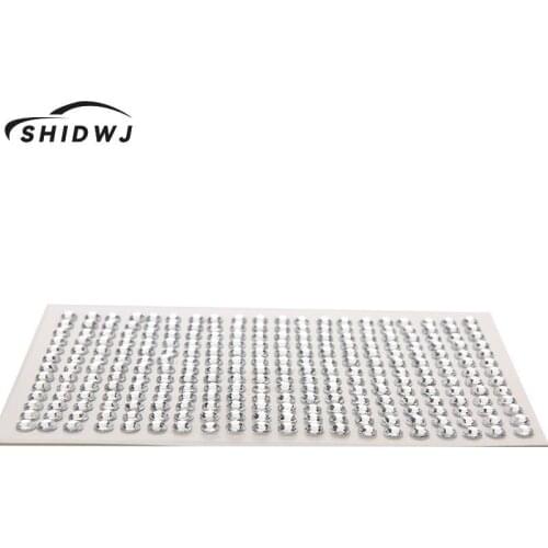 260pcs 6mm Dot Say It In Crystals Rhinestones Pink Silver Styling Accessories Beauty Car DIY Decal Decor Stickers