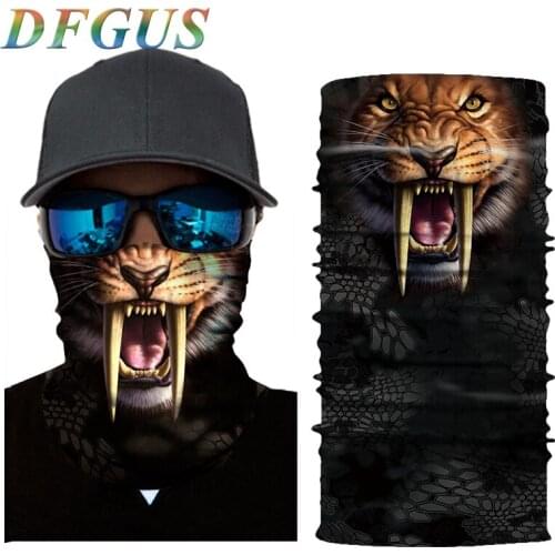 3D Cat Dog Seamless Magic Cycling Mask Neck Warmer Face Shield Tube Balaclava Fishing Ski Biker Bandana Headband Scarf Men Women