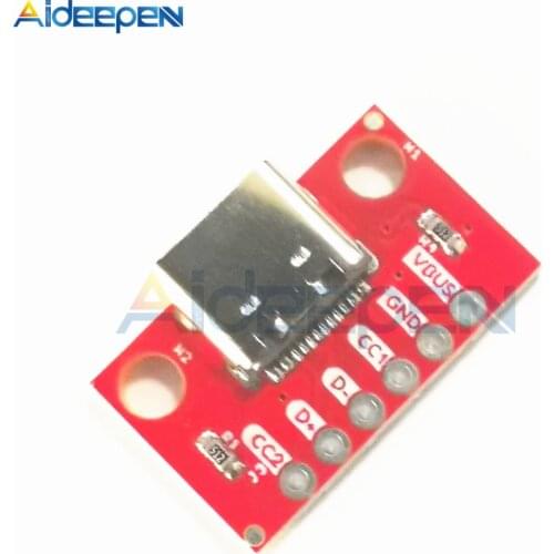 5pcs TYPE-C Female Test Board USB3.1 16P to 2.54 High Current Power Adapter Board Module for Arduino