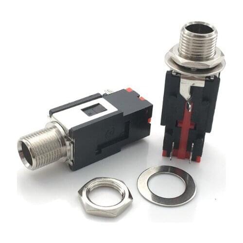 50PCS Headphone Guitar jack 6.35 PJ-601B Audio Video jack microphone Dual-channel socket jack