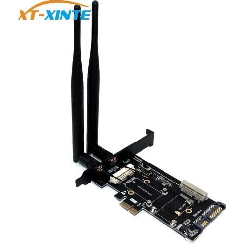 PCI-E WiFi Adapter Mini PCI-E to PCI-E Network Card mSATA SSD to SATA 2.5 Adapter with SIM Card Slot for 3G/4G/LTE WiFi Adapter