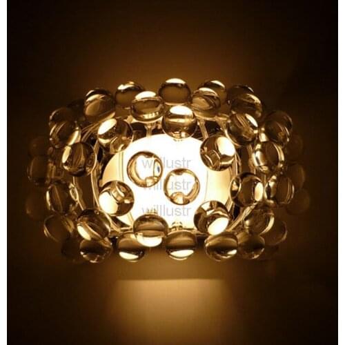 Acrylic Bead Caboche Wall Lamp Modern Design Light Wall Sconce Acrylic Ball Lighting LED R7S bulb clear gold bead