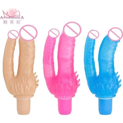 APHRODISIA Soft Double Dong Dildo Vibrator,G spot Vibrator & Anal Didos Vibrators for Women, Penis Artificial Dick Erotic Toys