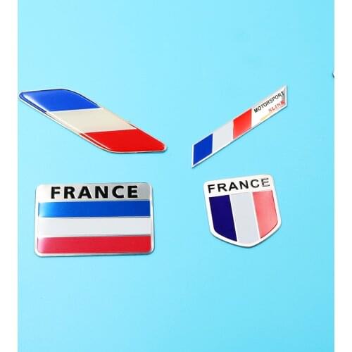 Car 3D Stickers National Flag Emblem Badge Grille Sticker Decals France Flag Auto Decoration Style Decal Accessories