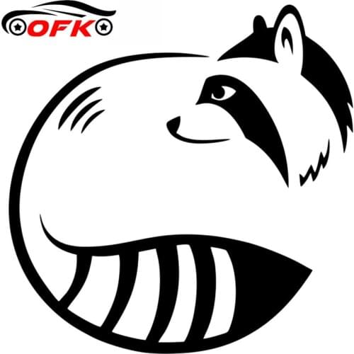 Car Stickers Decor Motorcycle Decals Raccoon Shape Decorative Accessories Creative Sunscreen Waterproof PVC,15cm*15cm