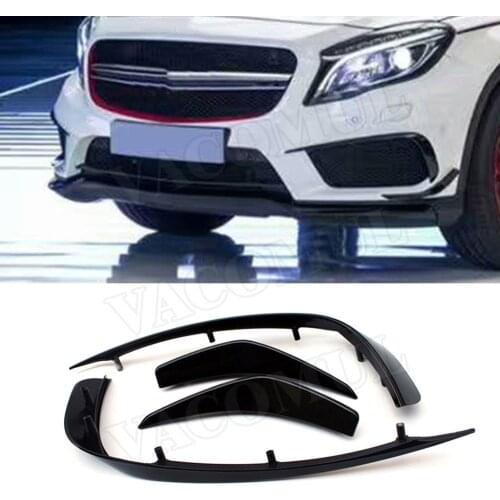 Carbon Fiber Front Bumper Air Vent Cover Trims for Benz GLA Class X156 GLA200 GLA260 GLA45 2014-2017 ABS Fog lamp Fin Strips