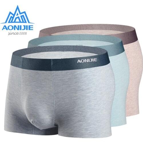 AONIJIE 3 Packs EF005 Quick Dry Mens Sport Performance Boxer Briefs Underwear Micro Modal Mulberry Silk With Metal Gift Box