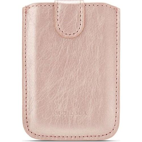 63HC PU Leather Wallet Card Bag Adhesive Holder Case Pouch Sticker for Cell Phone