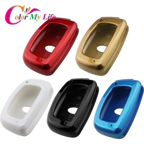 Color My Life ABS Car Key Case Smart Key Cover Protective for Hyundai Tucson I30 IX35 Creta Solaris Kona IX25 Accessories