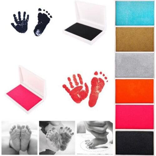 Taoqueen Baby Handprint Footprint Imprint Kit Inkpad Cute Gifts Non-Toxic Newborn Souvenirs Casting Ink Pad Infant Clay Toys