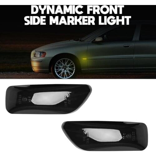 LED Side Marker Light Lamp, Dynamic Side Blinker Turn Signal Light for Volvo XC90 S80 XC70 V70 S60 2001-2009