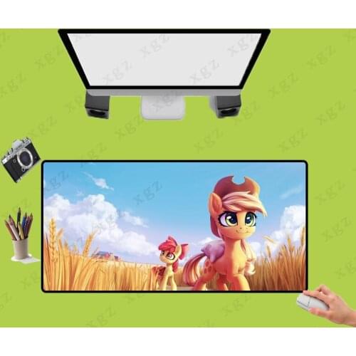 XGZ Extra Large Gaming Computer Big Mouse Mat Lock Edge Speed Mousepad Keyboard Desk Mat Anti-slip Natural Rubber My little Pony