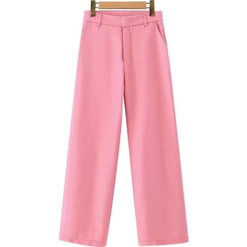 Klacwaya Women 2020 Chic Fashion Office Wear Side Pockets Pants Vintage High Waist Zipper Female Ankle Trousers Mujer
