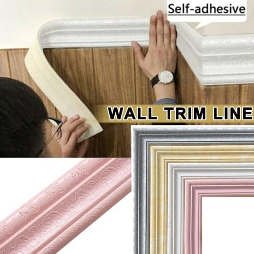 Wall Trim Line Skirting Border 3D Pattern Sticker Decor Self Adhesive Waterproof Strip-30