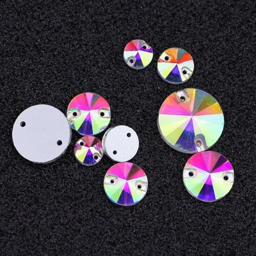 All size rivoli crystal sew on rhinestone flatback round crystal beads 3200 rivoli sew-on stone DIY Dress Garment Accessories