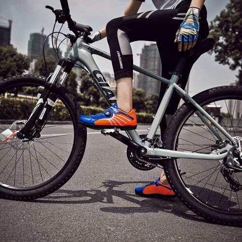 Road Shoes Outdoor SPD Bike Shoes Mesh Men Bicycle Women Sneaskers Red Reflective Men Sports Flat Men Cycling Breathable Cyclin