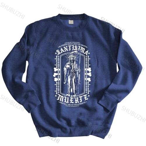 Men sweatshirt spring Handsome Santa Muerte hoodies Men Lady of Holy Death Mexican Skull warm warm hoody bigger size