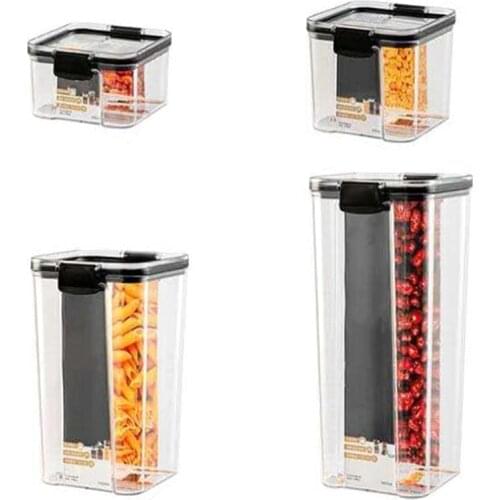 Food Storage Container Set,Airtight Plastic Kitchen Pantry Organization and Storage Clear Food Canister with Durable Lid