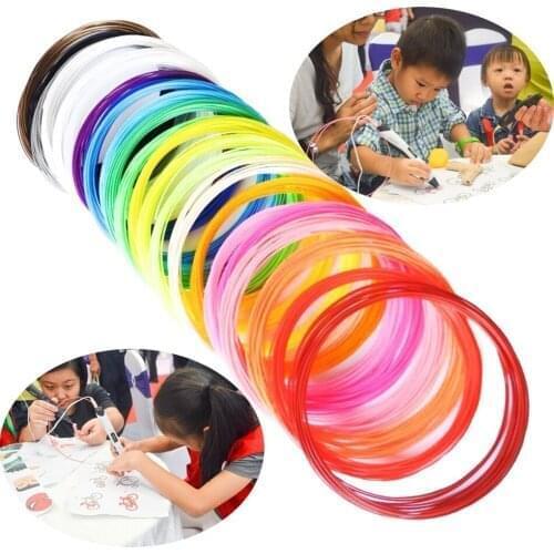 PLA Filament 10m 20 Colors Set Luminous 3D Pen Refilled Filaments 1.75mm Scribble Pen Printing Material 20 Packs for Children