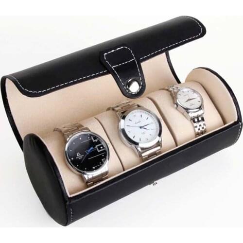 New Arrivals Creative PU Leather Watch Boxes Portable Travel Watch Case Roll 3 Slots Wristwatch Box Storage Fashion Watch Boxes