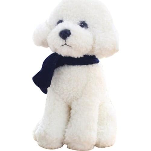 Simulated little teddy paparazzi plush toys Cute children pet dog doll birthday gift brown white dog doll