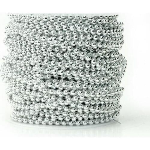 REDJCK 5 Meters 4 mm Pearl Beads Chains Cotton Rope Thread Beadeds DIY Material For Wedding Party Christmas Hanging Decoration