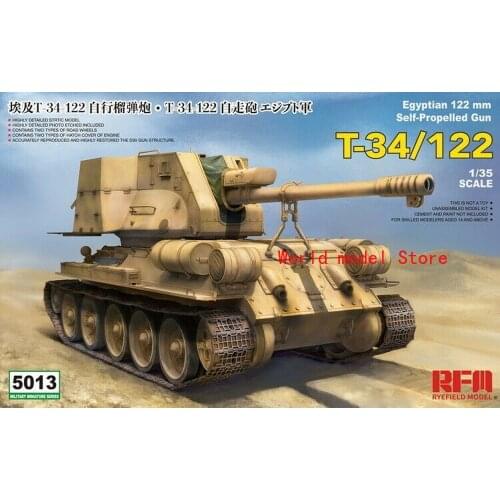 Ryefield-Model RM5013 1/35 Egyptian 122mm Self-Propelled Gun T-34/122 Plastic Model Building Kit
