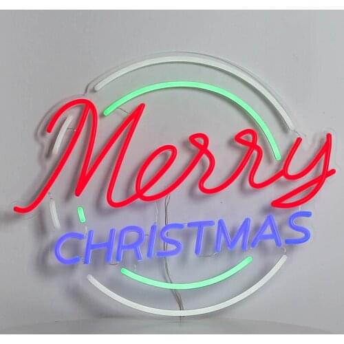 Merry Christmas Neon Sign Wall Lights Party window acrylic led flex shop front business signs