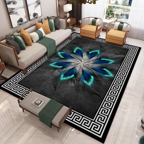 Nordic modern Carpet Home Decor Living Room Bedroom Cartoon Feather 3D Printing Carpet Large Area Carpet Non-slip Bedside Floor