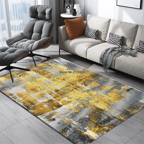 Modern Gold Gray Abstract Carpet Living Room Coffee Table Carpet Floor Carpet Bedroom Bedside Mat Kitchen Carpet Corridor Mat