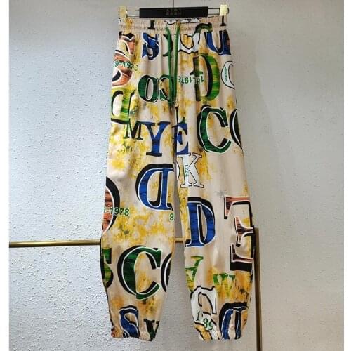 New Fashion Sport Graphic Letter Print Sweatpants Women Bottom Pants Casual High Wasited Loose Harajuku Teens Clothes Streetwear