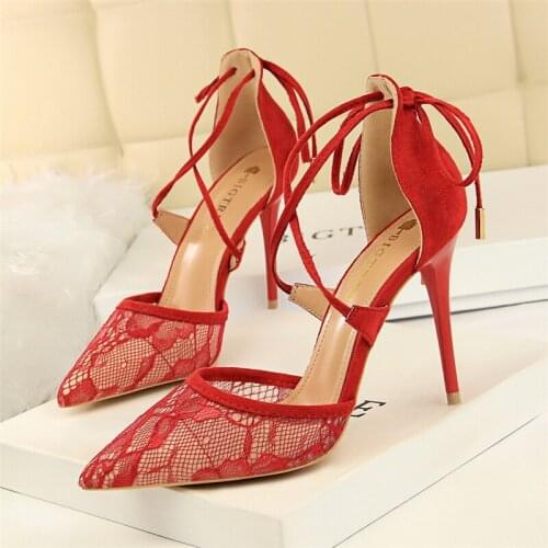 Fetish High Heels Designer Shoes Women Luxury 2020 Gladiator High Heels Valentine Shoes Lace Up Heels Elegant Shoes For Woman