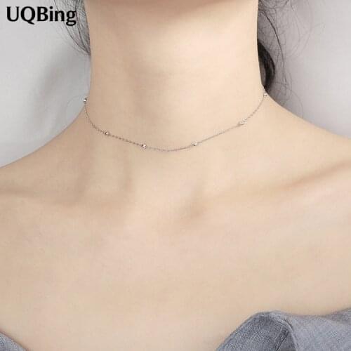 925 Sterling Silver Short Chain Necklaces Colgante Pingente de plata