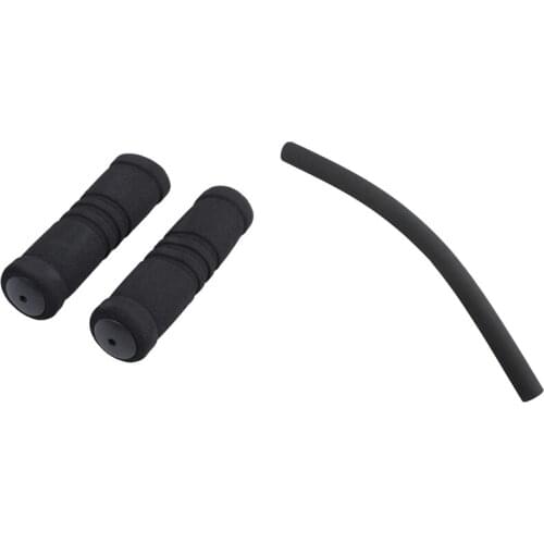 1 Pair For MTB Bike Bicycle Handle Handlebar Soft Sponge Bar Grips & 1 Pcs Bike Rough Tube Handlebar Grips Cover Plug