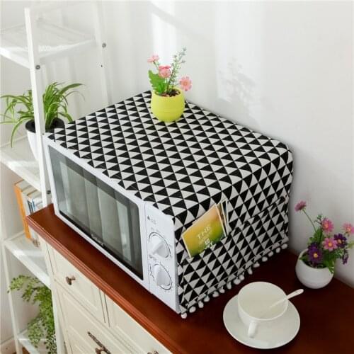 1PC 30*90CM Microwave Dust Proof Cover Microwave Oven Hood Home Decor Microwave Towel With Pouch Home Supply