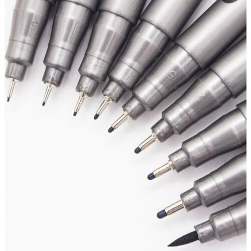 1pcs 0.05 0.1 0.2 0.3 0.4 0.5 0.6 0.8 Different Tip Pigment Liner Pigma Micron Black Ink Marker Pen Fineliner Sketching Pens