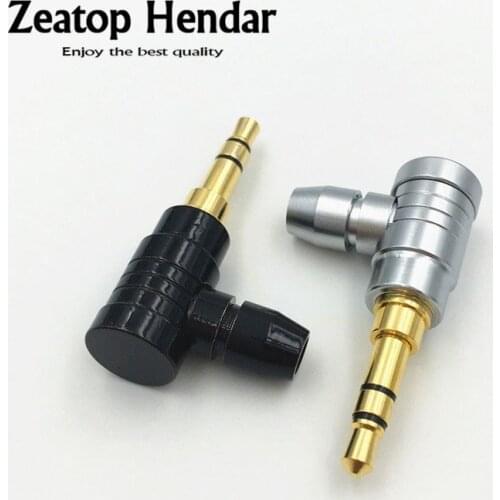1Pcs Gold Plated Right Angle 3.5mm 3 / 4 Pole Stereo Plug 3.5 Audio Barss Jack for Earphone Cable Soldering Adapter Connector