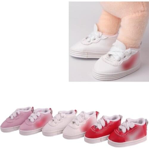 14.5 inch Girls doll shoes Fashion sports shoes PU American new born gym shoe Star doll Sneakers Baby toys fit milo doll x50