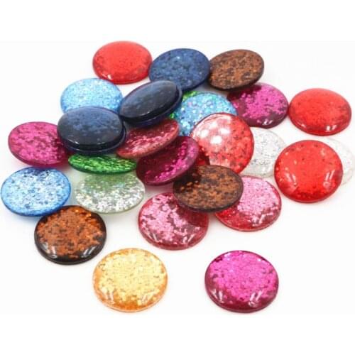 16mm 20pcs/Lot Mix AB Colors Style Flat back Resin Cabochons Fit 16mm Cameo Base Cabochons- G6-43