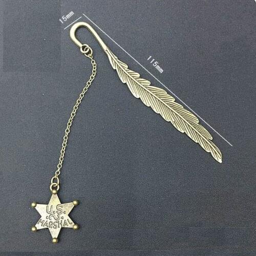 200 PCS Leaf Bookmark Label Creative Retro Exquisite Bronze Feather Bookmark Metal Vintage Bookmark For Students Gift 6 Style