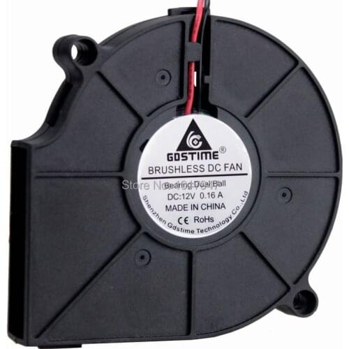 5PCS lot Gdstime 7.5cm 75mm x 15mm 12V DC Brushless Blower Centrifugal Cooling Fan 2pin Ball