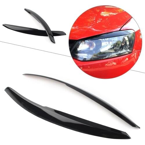 Car Head Light Lamp Eyebrow Eyelid Cover Trim For VW Polo Mk5 6R 6C 2010 2011 2012 2013 2014 2015 2016 2017 Black